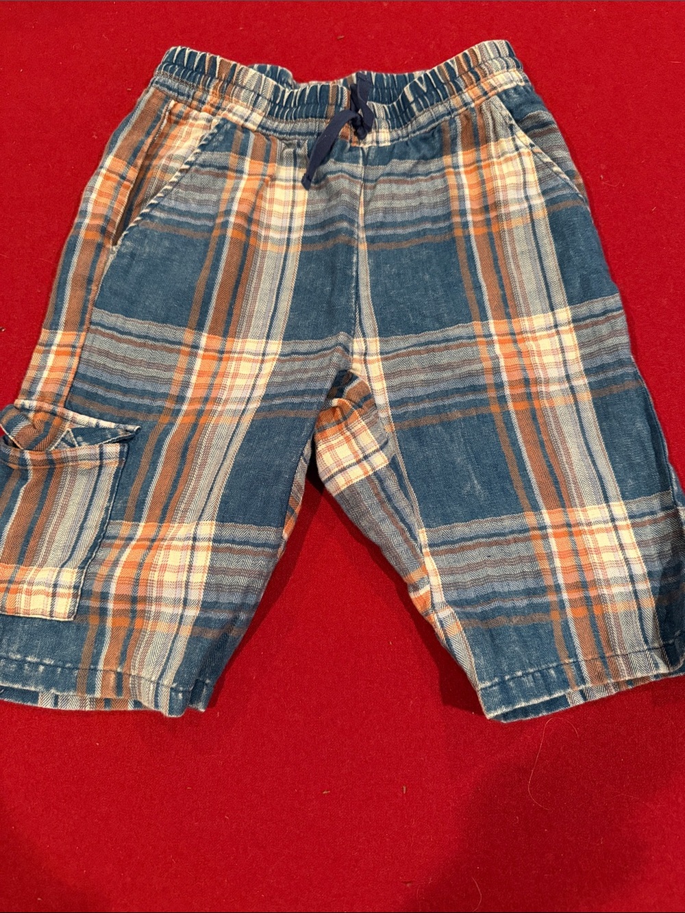Art Class Plaid Cargo Shorts - Blue & Orange